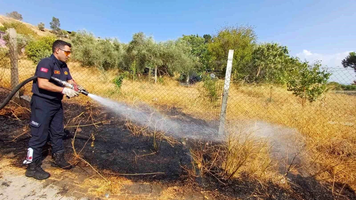 Aydın’ın Efeler ilçesinde yol kenarında çıkan yangın hızlı müdahale ile söndürüldü